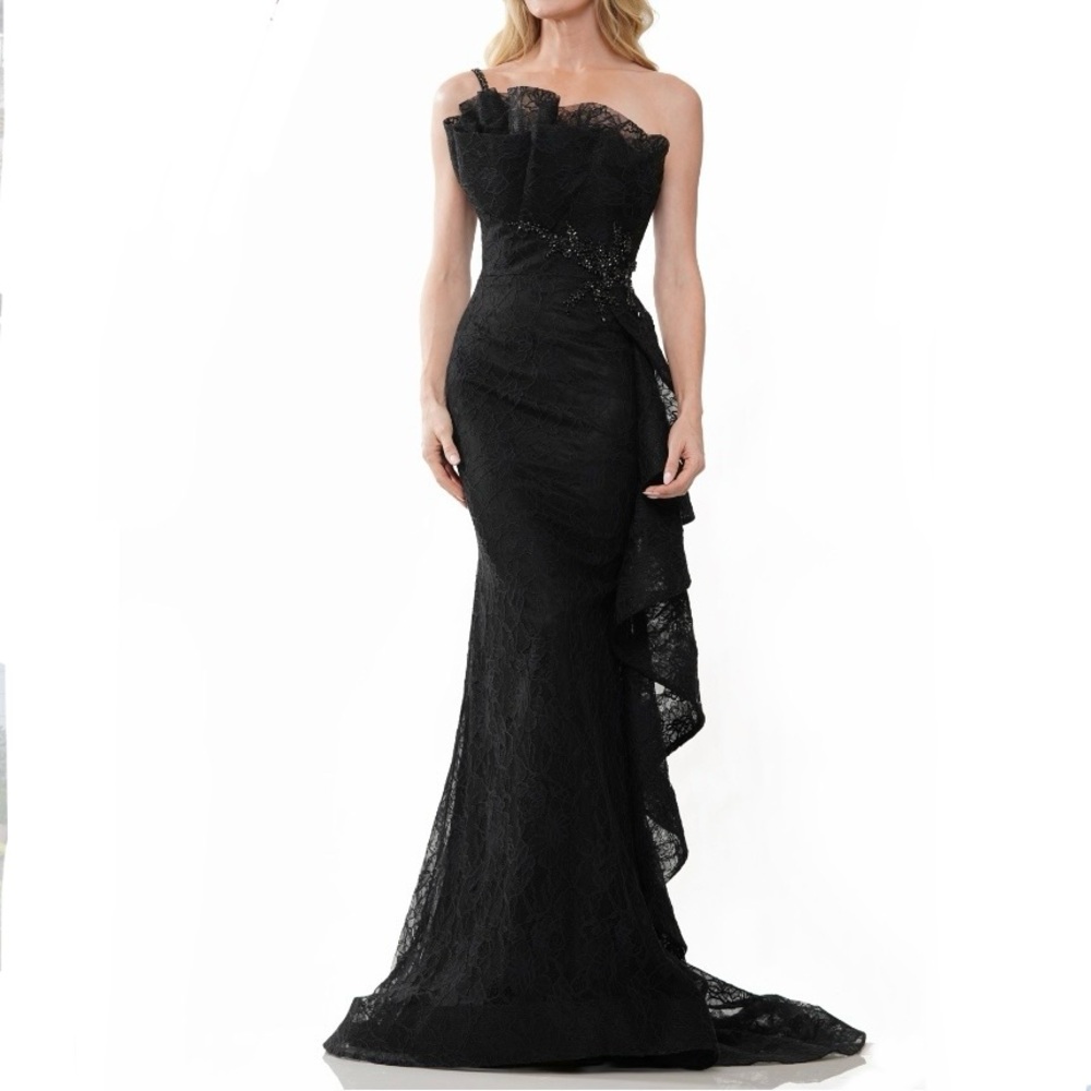 Black Lace Mermaid Evening Dress